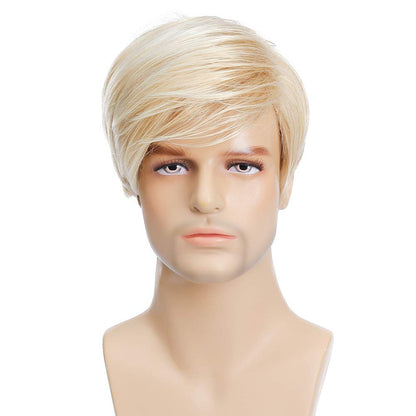 Kaneles Mens Blonde Wig - Short, Natural Look, Heat-Resistant Synthetic Hair