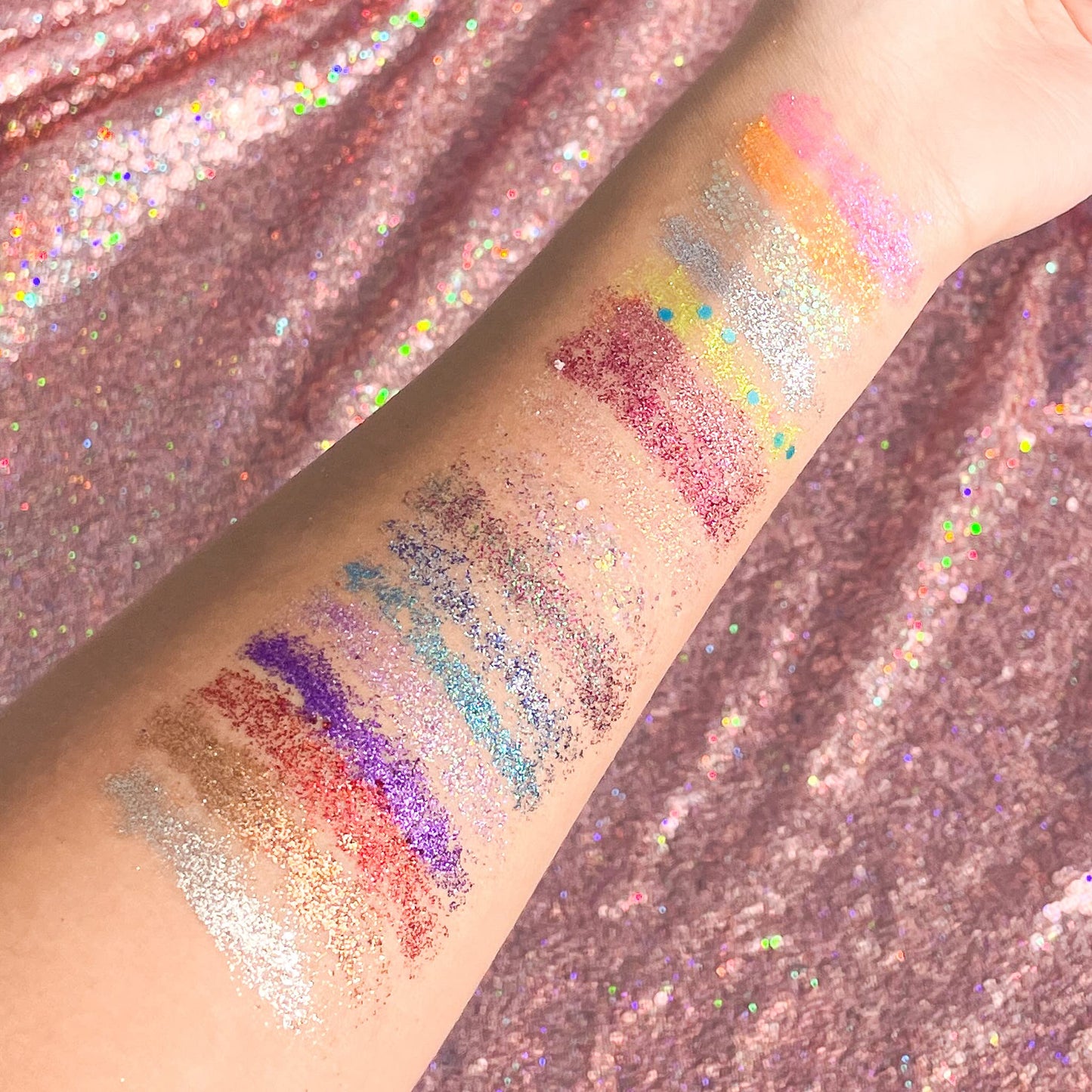 Kara Beauty Mega Glitz Palette – 42 Glitter Shades for Eyes, Face & Body | No Glue Needed