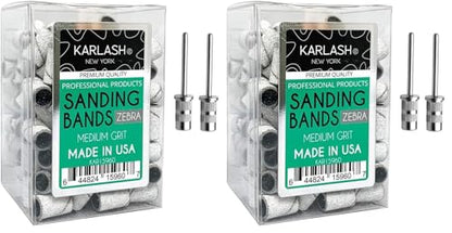 Karlash Zebra Medium Grit Nail Sanding Bands – 2 Pack with Free Mandrels
