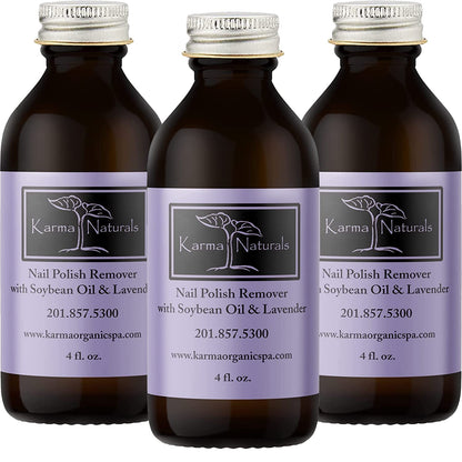 Karma Organic Nail Polish Remover with Soybean & Lavender – Acetone-Free, Vegan, Cruelty-Free – 12 fl oz (3 Pack)