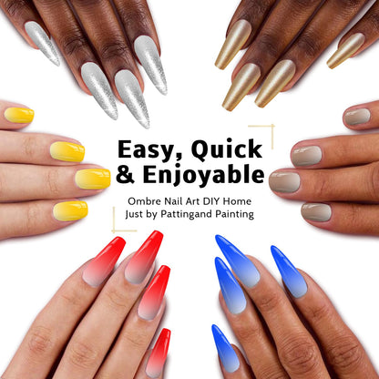 Karroy Metallic Gel Polish Set — 12 Colors Ombre Palette, UV/LED No-Wipe