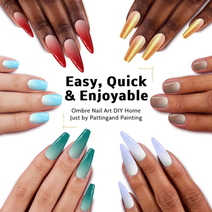 Karroy Sponge Pat Gel Polish Palette — 60 Colors Ombre Gel Nail Kit for DIY Nails