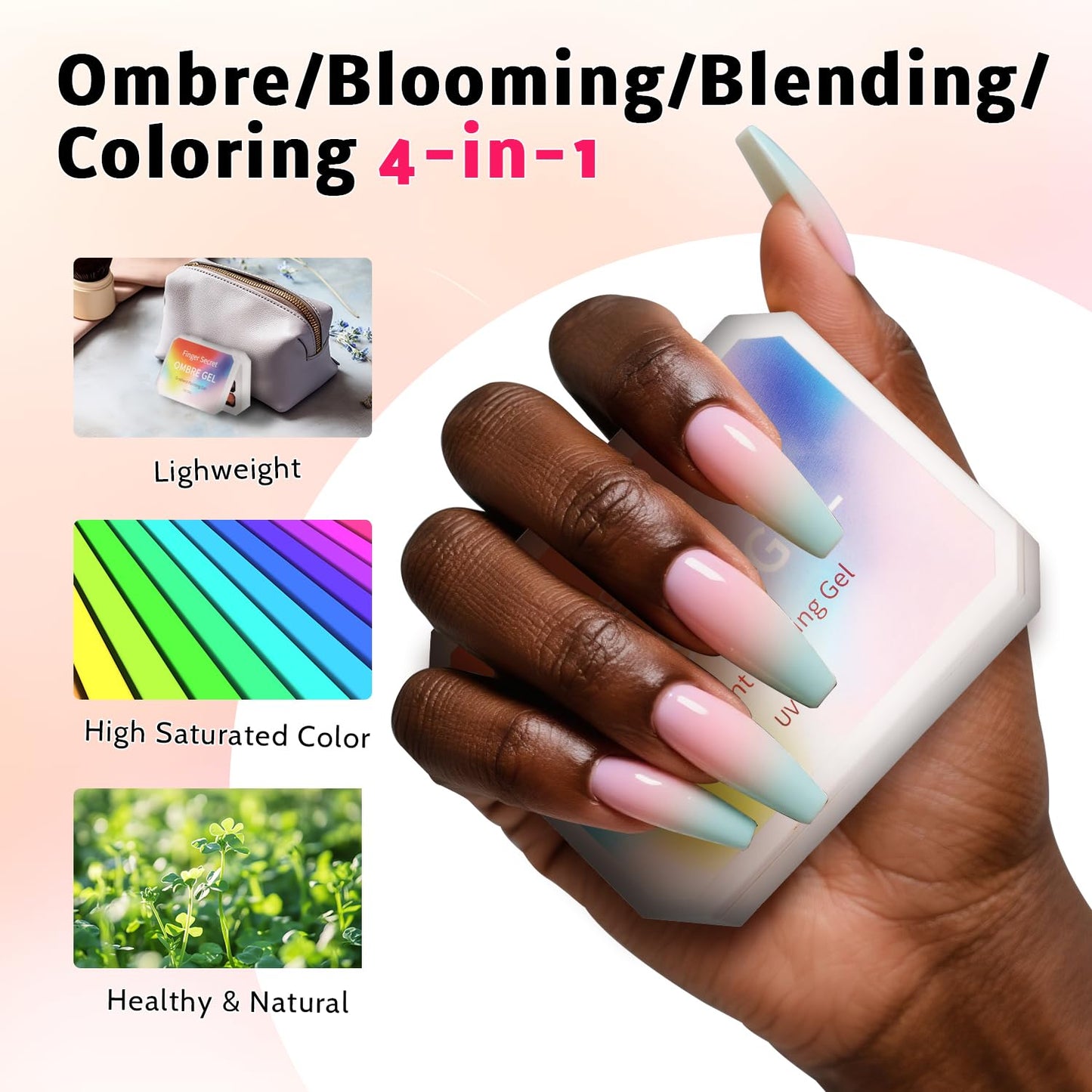 Karroy 12-Color Sponge Pat Gel Nail Polish Palette – Ombre Gradient Gel Nails