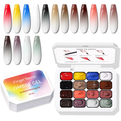 Karroy Sponge Pat Paint Nail Gel – Ombre Gradient Nail Art, No Wipe, UV/LED Curing (16 Colors)