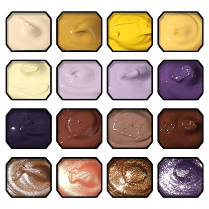 Karroy Sponges Pat Gel Nail Polish Palette – 16-Color Ombre Gradient Gel, No Wipe, UV/LED Cure