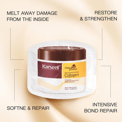 Karseell Collagen Hair Treatment – Deep Repair Mask with Argan Oil (25ml, 24-Pack)