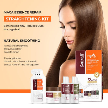 Karseell Maca Essence Repair Straightening Kit – 12 Weeks, Softer & Shinier Hair at Home