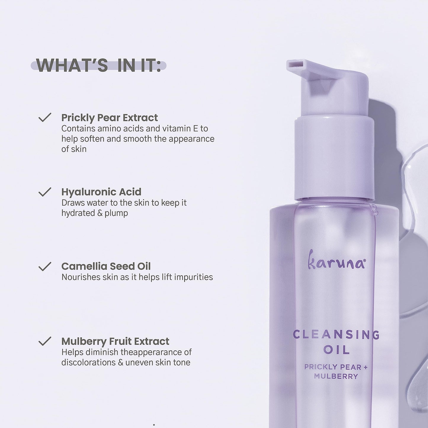 Karuna Cleansing Oil with Prickly Pear – Gentle, Pore-Clearing Cleanser (150 ml)