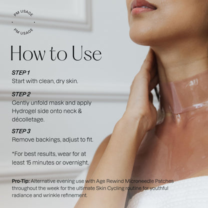 Karuna Collagen Neck & Chest Hydrogel Mask 1-Pack – Firming & Hydrating K-Beauty Mask with Collagen, Peptides & Niacinamide