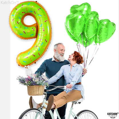 KatchOn Huge 40-Inch Donut Number 9 Balloon | 9th Birthday & Anniversary Decor