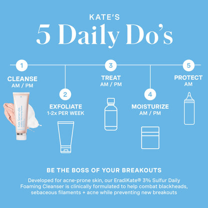 Kate Somerville EradiKate 3% Sulfur Daily Foaming Cleanser – Acne-Prone Skin, Pore Cleansing, 4 oz