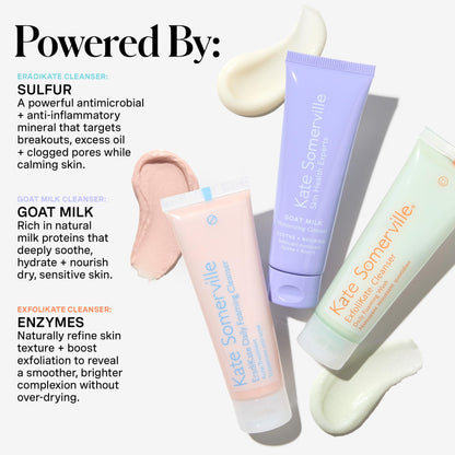 Kate Somerville Pore-fect Skin Edit Travel Kit: ExfoliKate, EradiKate & Goat Milk Cleanser