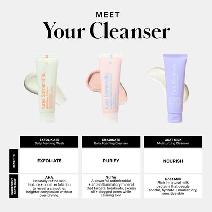 Kate Somerville Pore-fect Skin Edit Travel Kit: ExfoliKate, EradiKate & Goat Milk Cleanser