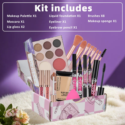 KAVCENT All-In-One Makeup Kit for Teens & Women | Complete Gift Set