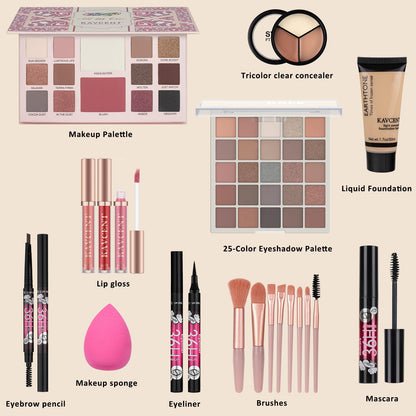 KAVCENT All-In-One Makeup Kit for Teens & Women | 10-Piece Gift Set