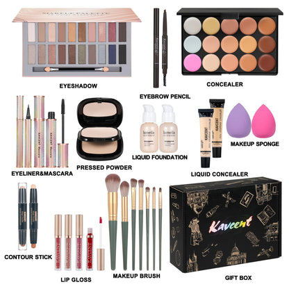 KAVCENT All-in-One Makeup Set for Women | Eyeshadow Palette, Foundation & Concealer Kit