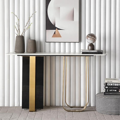 Kave Console Table, Gold And Black