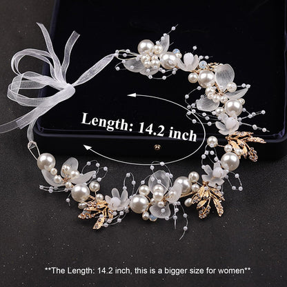 KAYZON Wedding Hair Accessories for Kids – Pearl Flower Headband