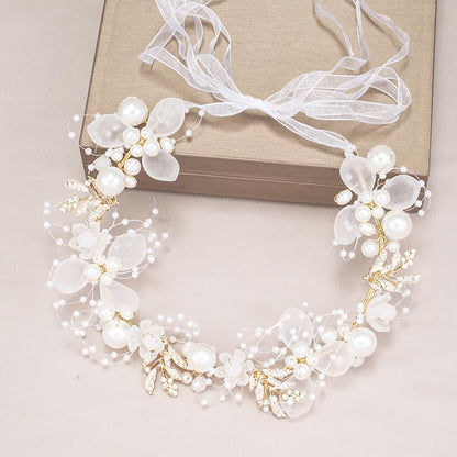 KAYZON Wedding Hair Accessories for Kids – Pearl Flower Headband