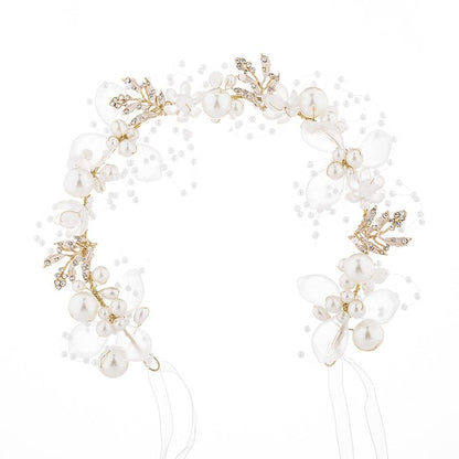 KAYZON Wedding Hair Accessories for Kids – Pearl Flower Headband