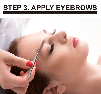 KC Republic Lash Eyebrow Extensions Kit | Mink Blonde/Light Brown 5-8mm, Clear Glue & Tweezers