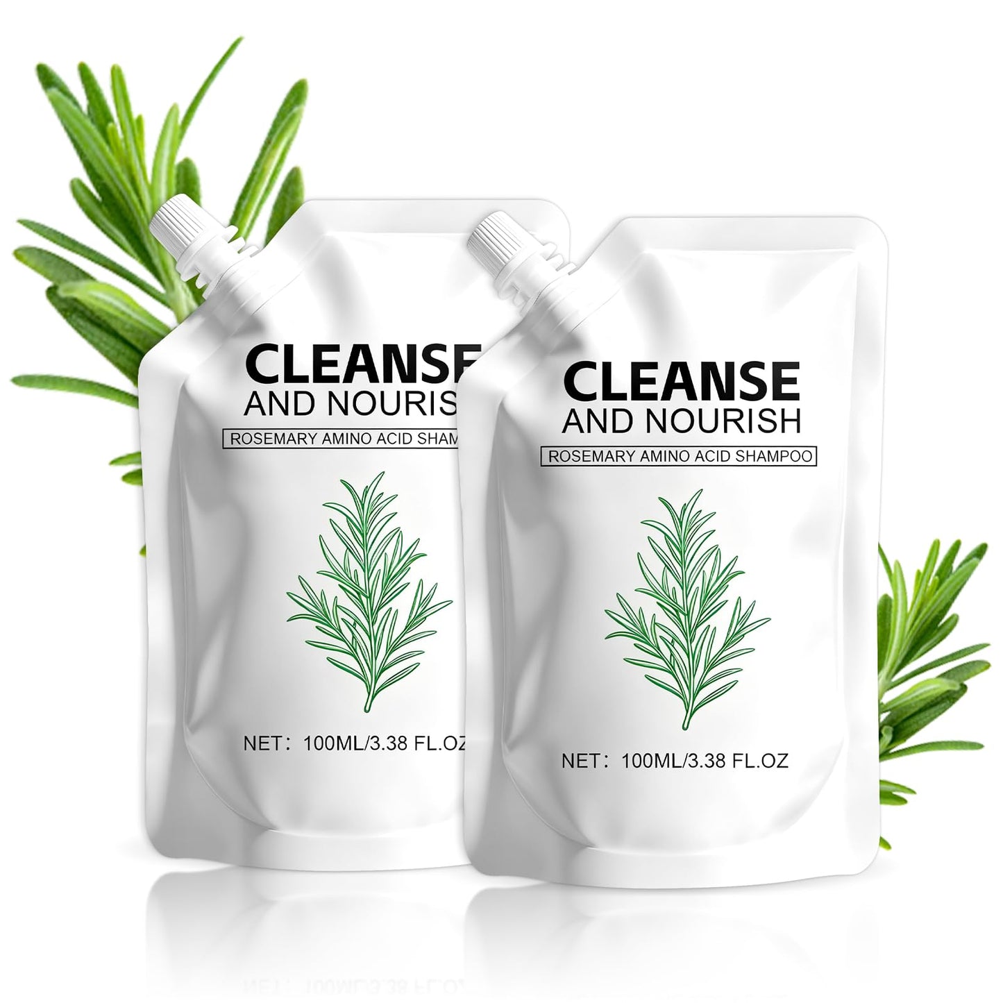 KEBEGE Rosemary Amino Acid Shampoo – Strengthen Roots for Thinning Hair (2 Pack)