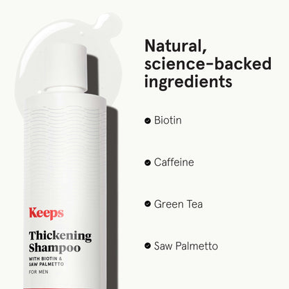 Keeps Men’s Hair Loss Shampoo with Biotin – Anti-Thinning, DHT Blocker with Saw Palmetto & Caffeine for Fuller-Looking Hair