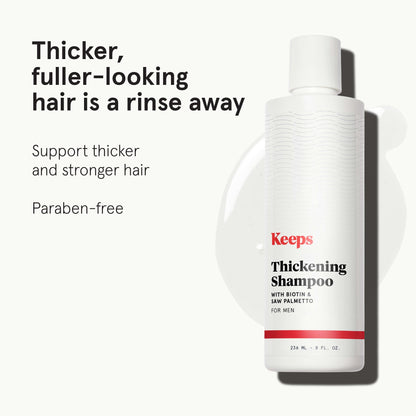 Keeps Men’s Hair Loss Shampoo with Biotin – Anti-Thinning, DHT Blocker with Saw Palmetto & Caffeine for Fuller-Looking Hair