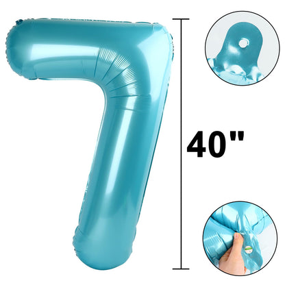 Kelfuoya 40 Inch Light Blue Number 17 Balloon | Jumbo Mylar Foil Balloon for Birthday & Anniversary