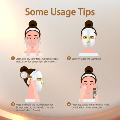 Kelyoo Red Light Therapy Face Mask – LED Skin Rejuvenation with Red, Blue & Infrared Light