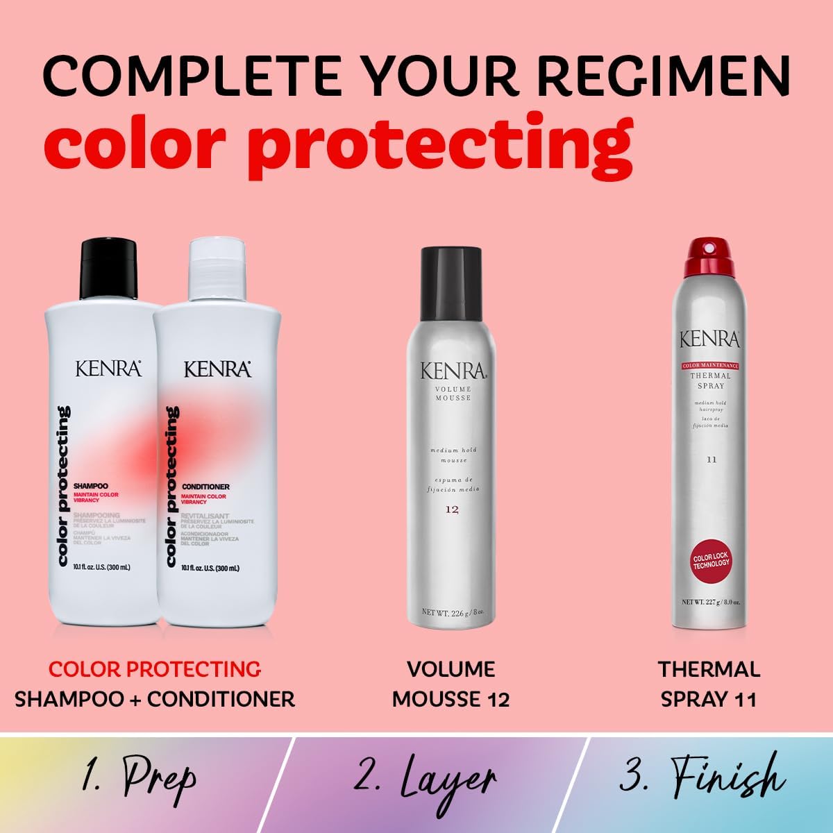 Kenra Color Protecting Shampoo & Conditioner Set | Color Safe, 95%+ Color Vibrancy Through 40 Washes, Shine Boost, pH-Balanced