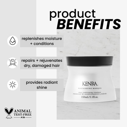 Kenra Nourishing Masque | Deep Conditioning Treatment – Replenishes Moisture & Shine | 2-Pack (5.1 fl oz)