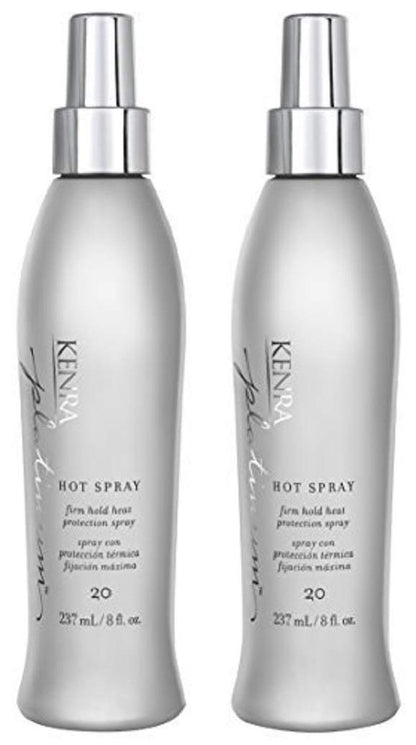 Kenra Platinum Hot Spray 20 – Heat Protection Styler, Long-Lasting Hold, Shine | 2 x 8 oz