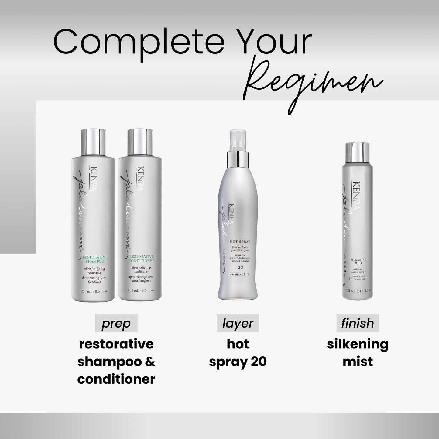 Kenra Platinum Hot Spray 20 – Heat Protection Styler, Long-Lasting Hold, Shine | 2 x 8 oz