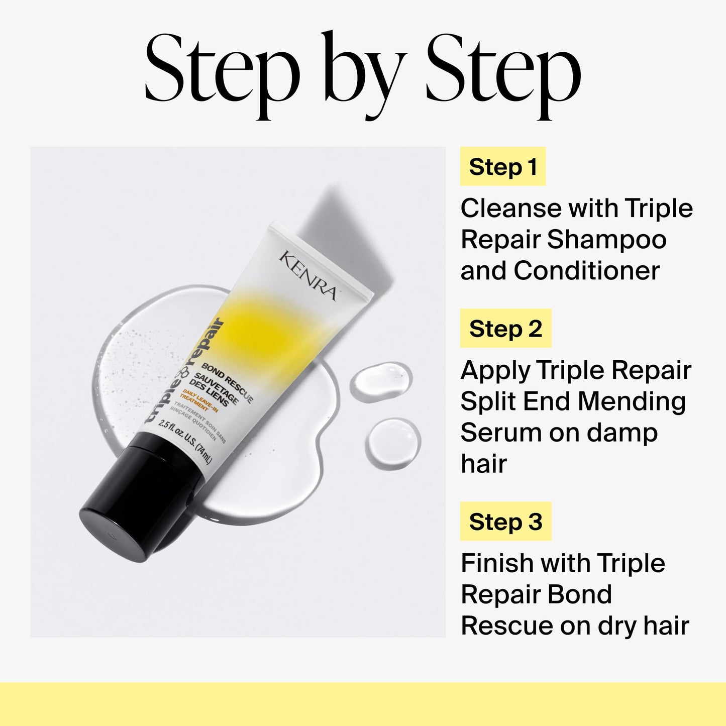 Kenra Professional Triple Repair Bond Rescue | Daily Leave-In Treatment, 2.5 oz | 2-Pack