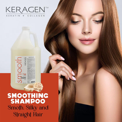 KERAGEN Smoothing Conditioner with Keratin & Collagen – Sulfate Free, All Hair Types, 128 oz