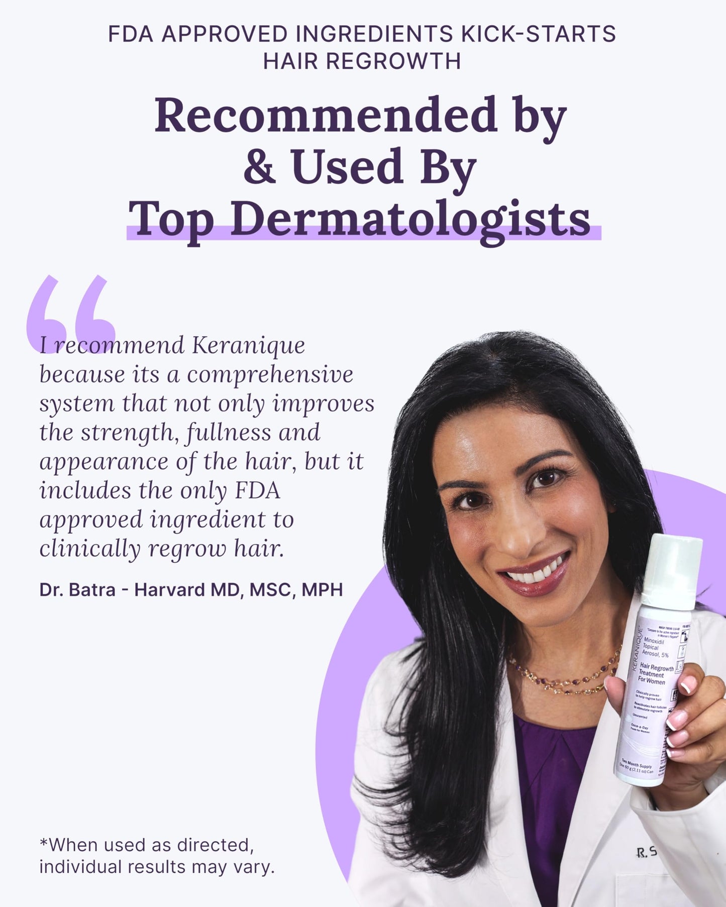 Keranique 5% Minoxidil Foam for Women – Hair Regrowth, NutriGrow Hydration & 4-Month Supply