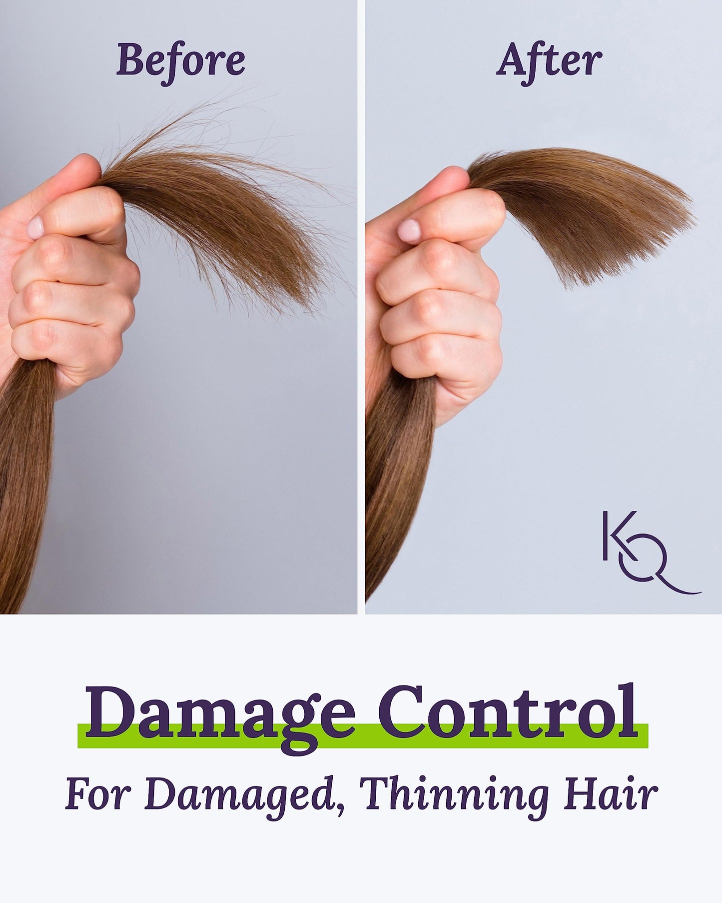 Keranique Shampoo & Conditioner for Damaged Hair – Anti-Breakage Deep Repair Set for Thinning & Color-Treated Hair