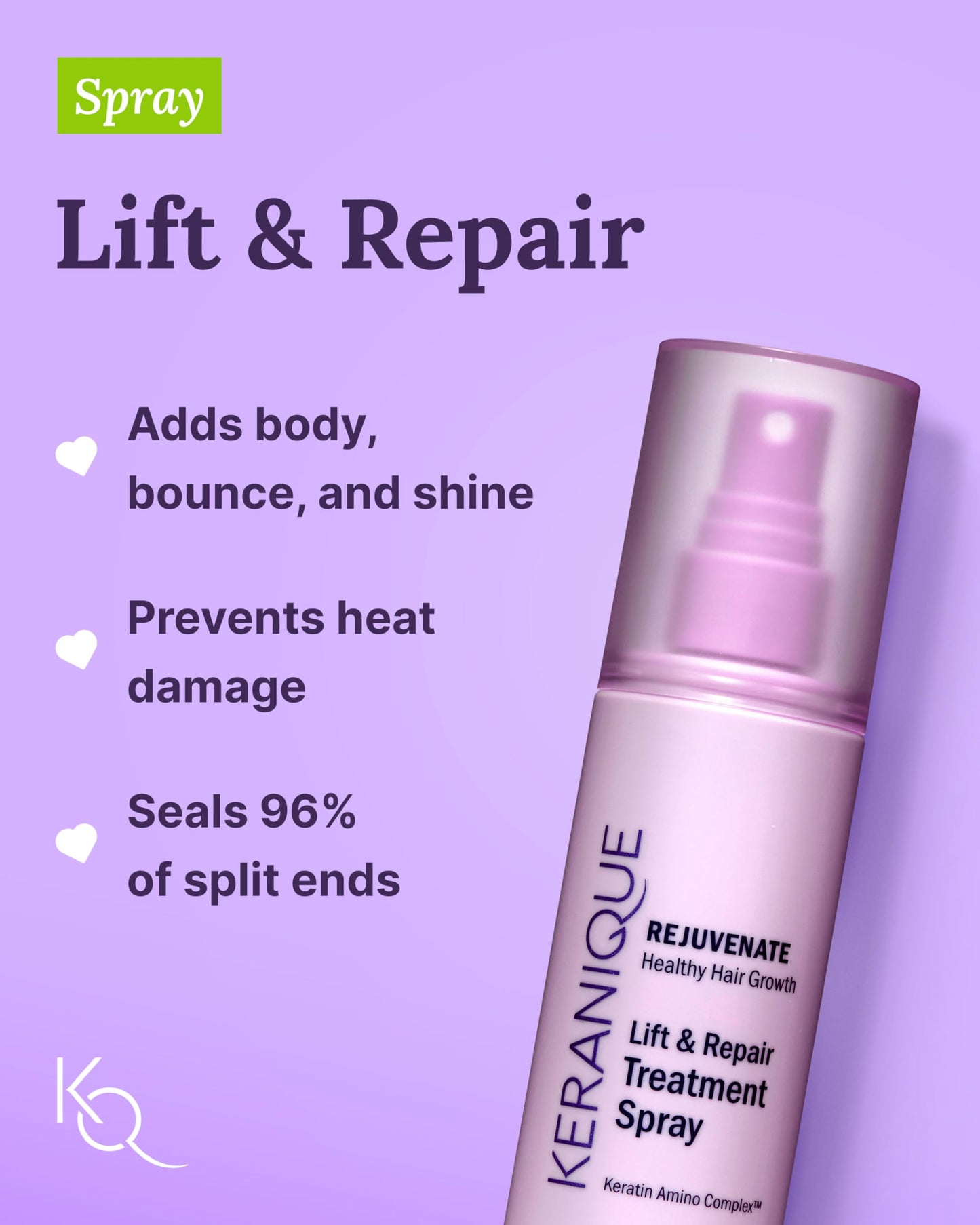 Keranique Damage Control Set for Thinning Hair – Shampoo, Conditioner, Follicle Booster Serum & Lift & Repair Spray