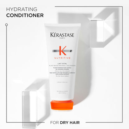Kerastase Nutritive Lait Vital Hydrating Conditioner | For Fine to Medium Dry Hair | Travel Size 2.5 Fl Oz