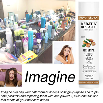 KERATIN RESEARCH Brazilian Keratin Hair Straightening & Smoothing Treatment — 4 oz / 120 ml