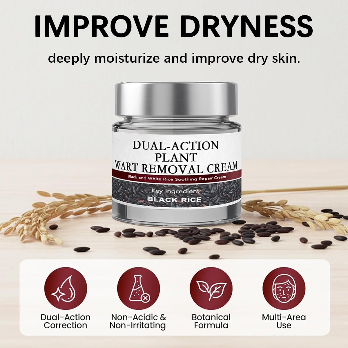 KeraErase Dual-Action Renewal Cream (2-Pack) – Black & White Rice Soothing Repair for All Skin Types