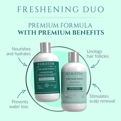 Kerotin Hair Growth Shampoo & Conditioner Set | Rosemary, Biotin & Keratin | Made in USA