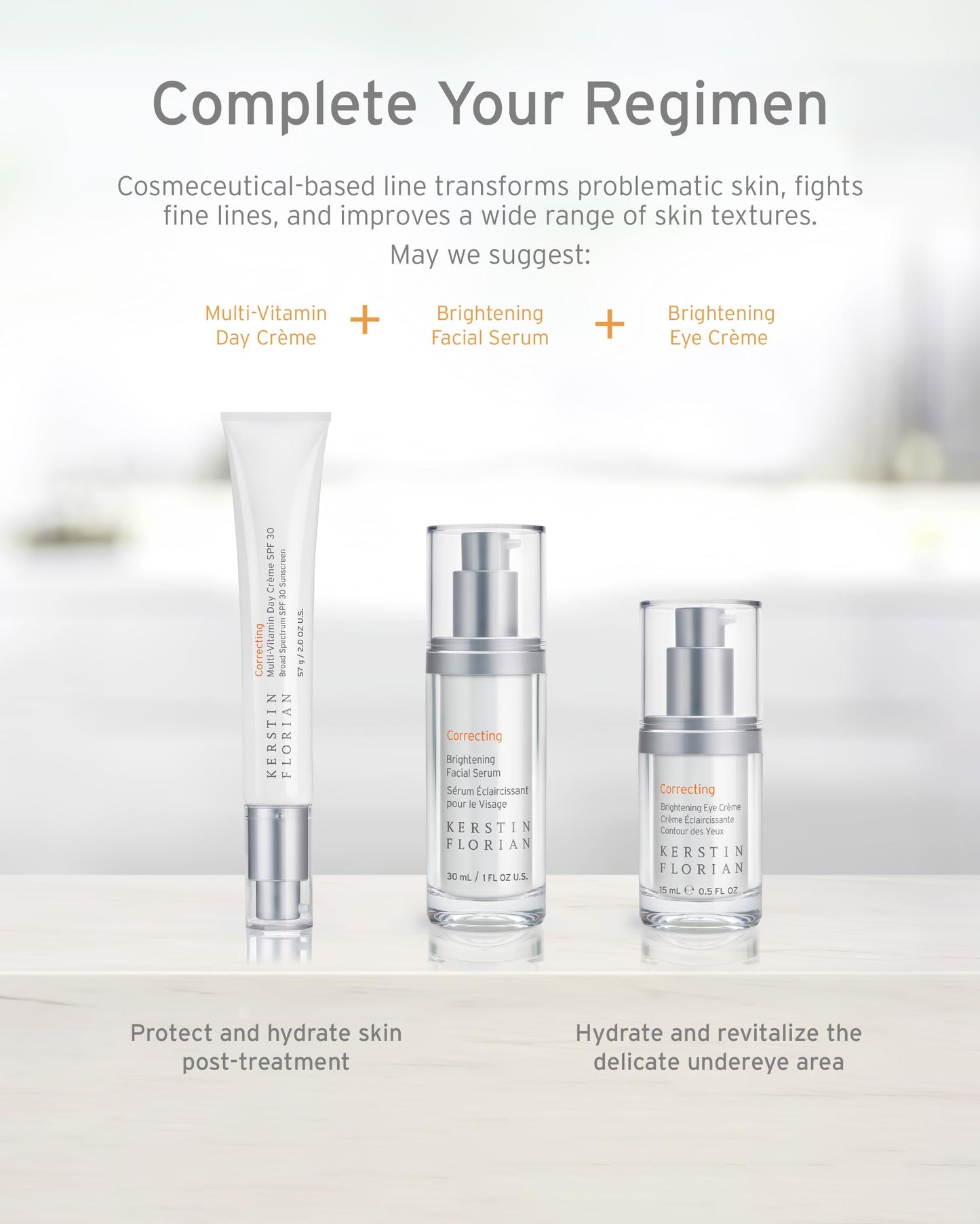 Kerstin Florian Brightening Facial Serum | Vitamin C Complex for Even Tone | All Skin Types | 1 fl oz