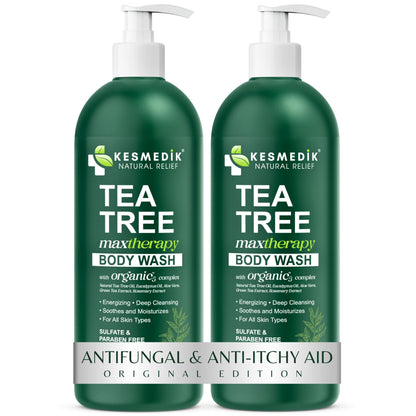KESMEDIK Tea Tree Body Wash MaxTherapy – Itchy Skin Relief, 2-Pack