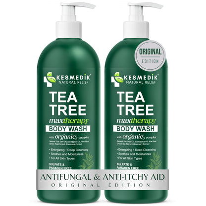 KESMEDIK Tea Tree Body Wash MaxTherapy – Itchy Skin Relief, 2-Pack