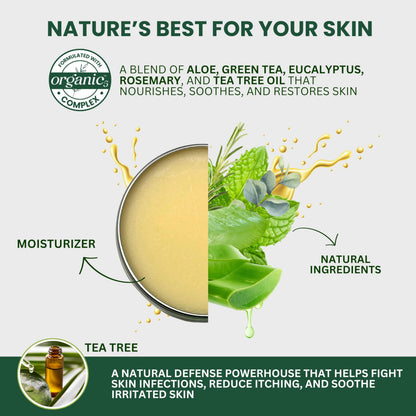 KESMEDIK Tea Tree Oil Balm for Skin – Soothes Itching & Rashes (2-Pack)