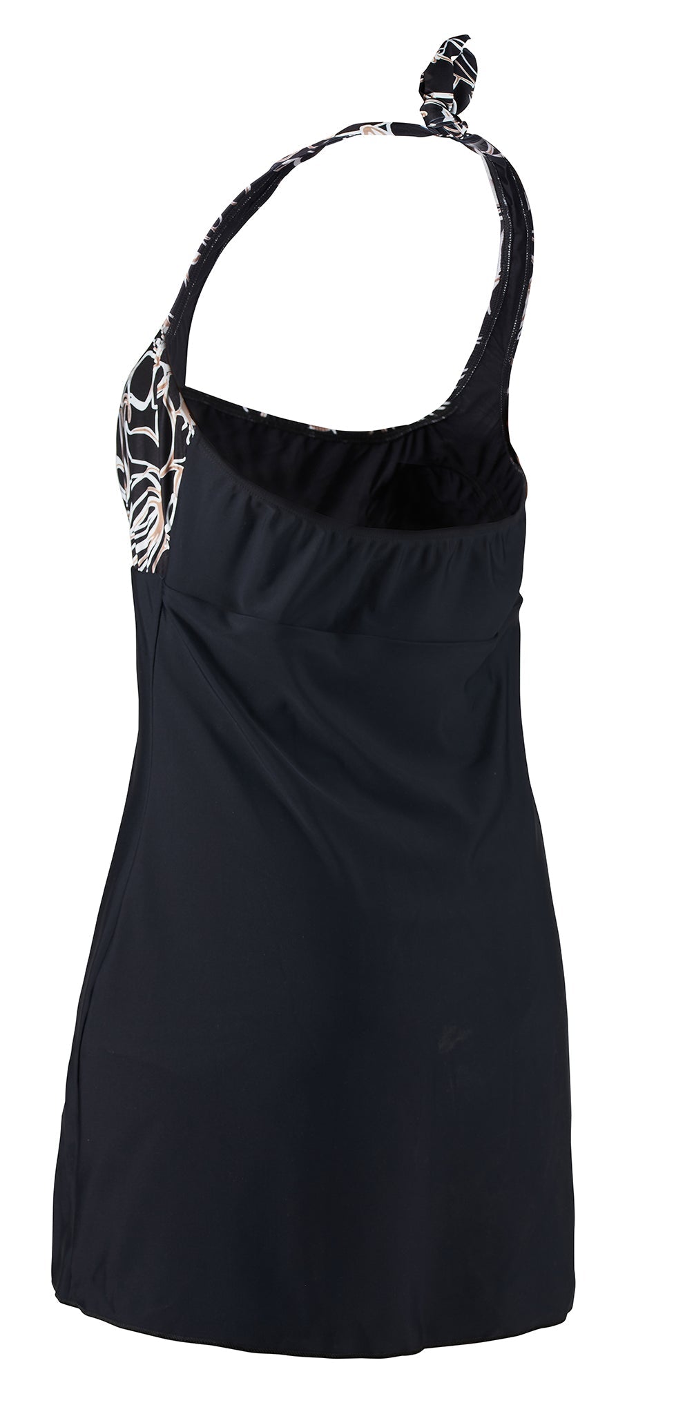 Women’s Incontinence Swim Dress with Built-In Waterproof Briefs – Black Floral