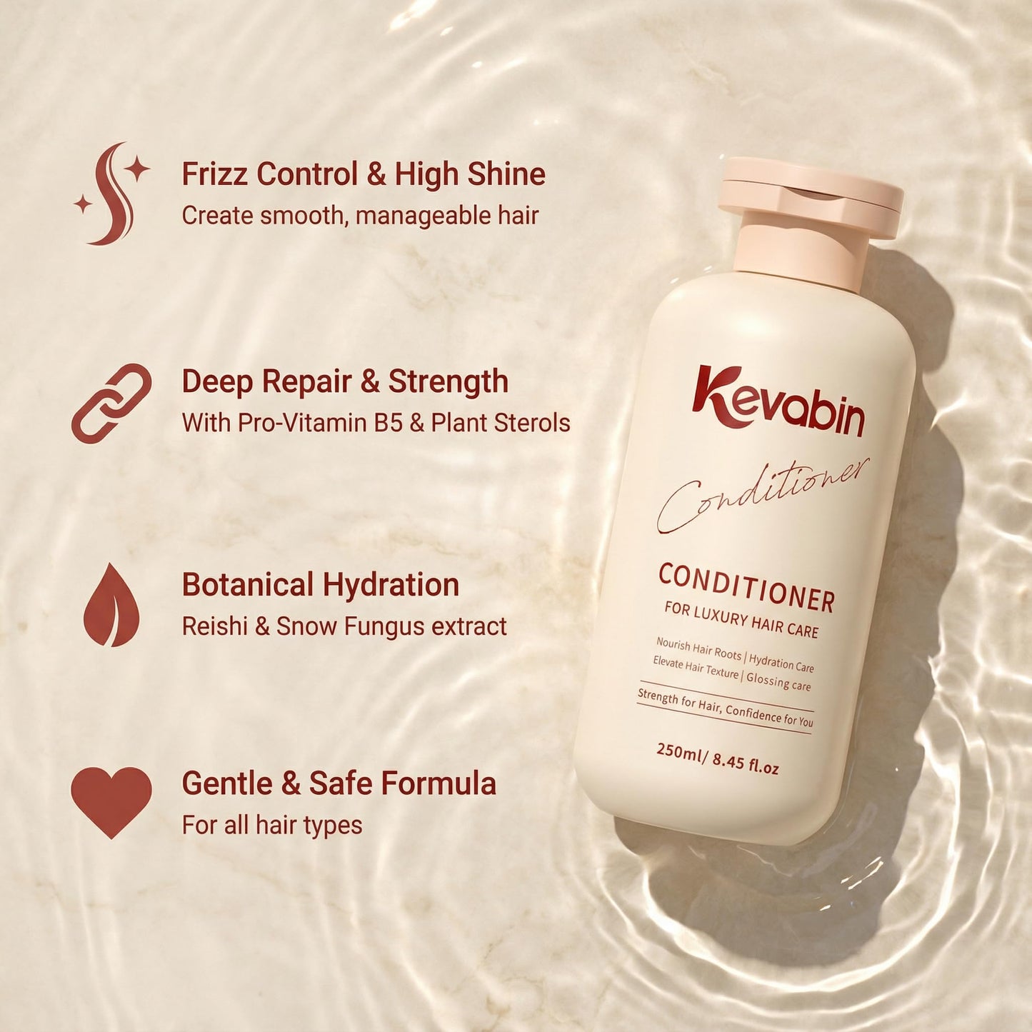 Kevabin Rosemary Shampoo & Conditioner for Thinning Hair – Biotin & Ganoderma