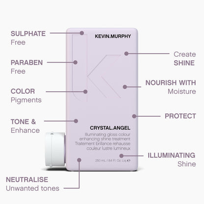 KEVIN.MURPHY CRYSTAL.ANGEL - Colour Shine Hair Treatment Pack of 2 for Colour & Natural Hair